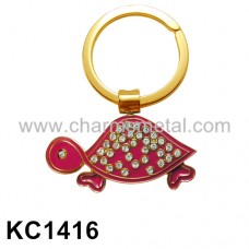 KC1416 - Turtle With Crystal Metal Key Chain
